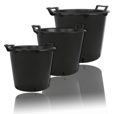 Geli Pflanzcontainer Mit Griffen & Ablauflöchern - Schwarz, 60x47 Cm, Für Innen & Außen, Robust & Transportfreundlich