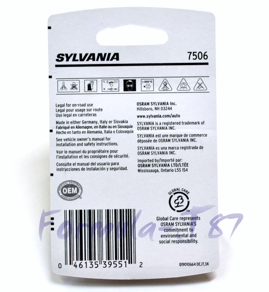 Lámpara de repuesto Sylvania Basic 7506 P21W 25W dos bombillas luz trasera actualización Foto 2 de 4