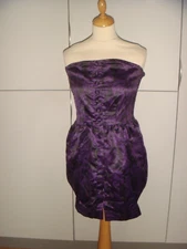Fair Ground Purple & Black Satin Tulip Skirt Strapless Wiggle Dress Size 10  R7