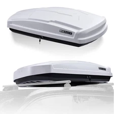 15 Cubic Ft Car Rooftop Cargo Box Carrier Roof Mount Travel Luggage Storage Wht