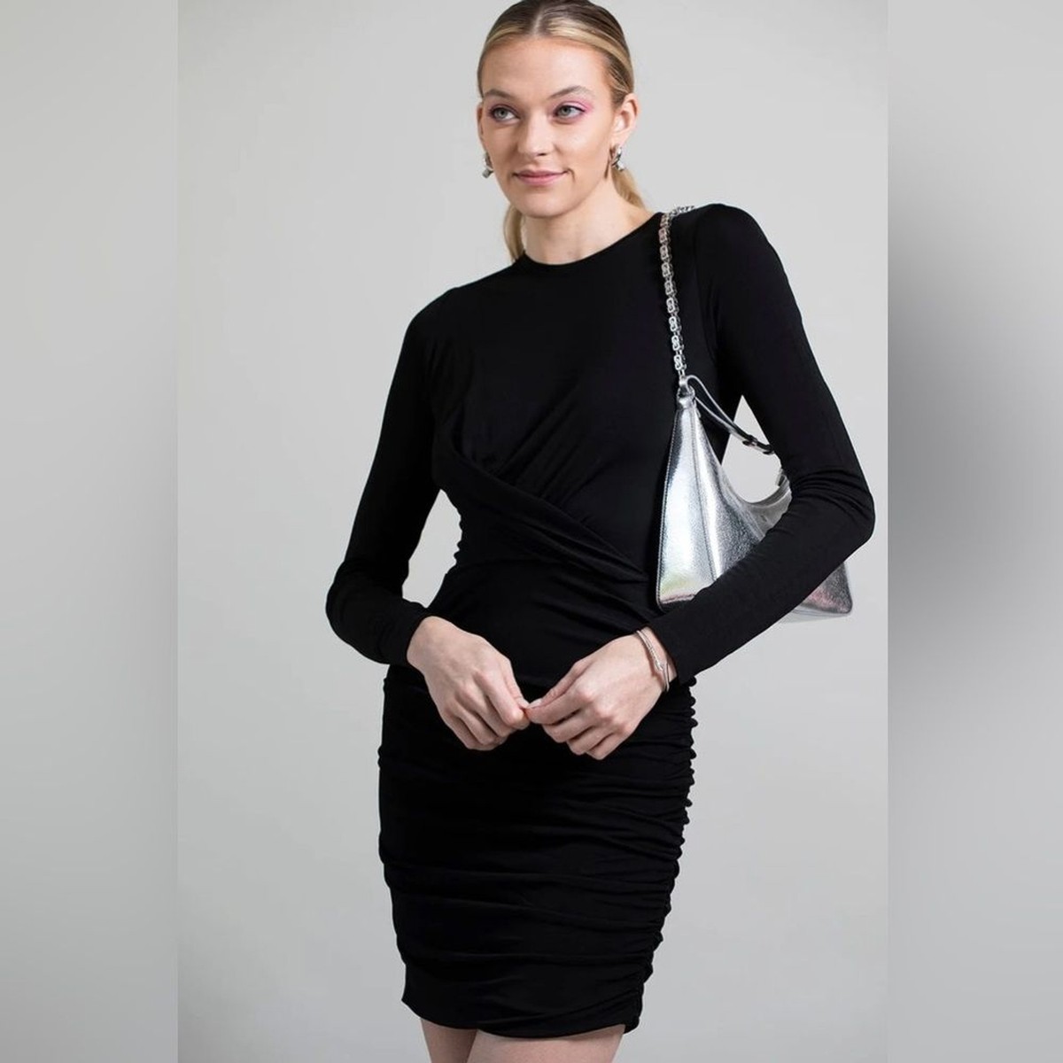 drape bodycon dress Camilla Strapless Draped Bodycon Mini Dress