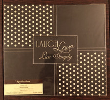 Recollections 12x12 Scrapbook Album LAUGH LOVE LIVE SIMPLY Black White Polka Dot
