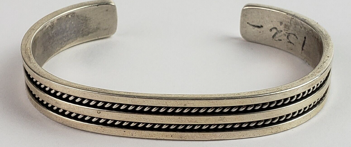 Native American Navajo Sterling Silver Cuff Bracelet Signed Native American Navajo Sterling Silver Cuff Bracelet Signed
