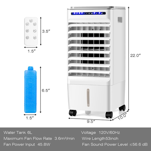 New 3-in-1 Evaporative Air Cooler Portable Air Cooling Fan w/ Fan & Humidifier - Picture 10 of 12