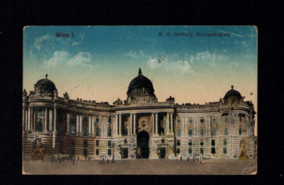 Wien - K.K. Hofburg, Michaelerplatz um 1919    (p1363)