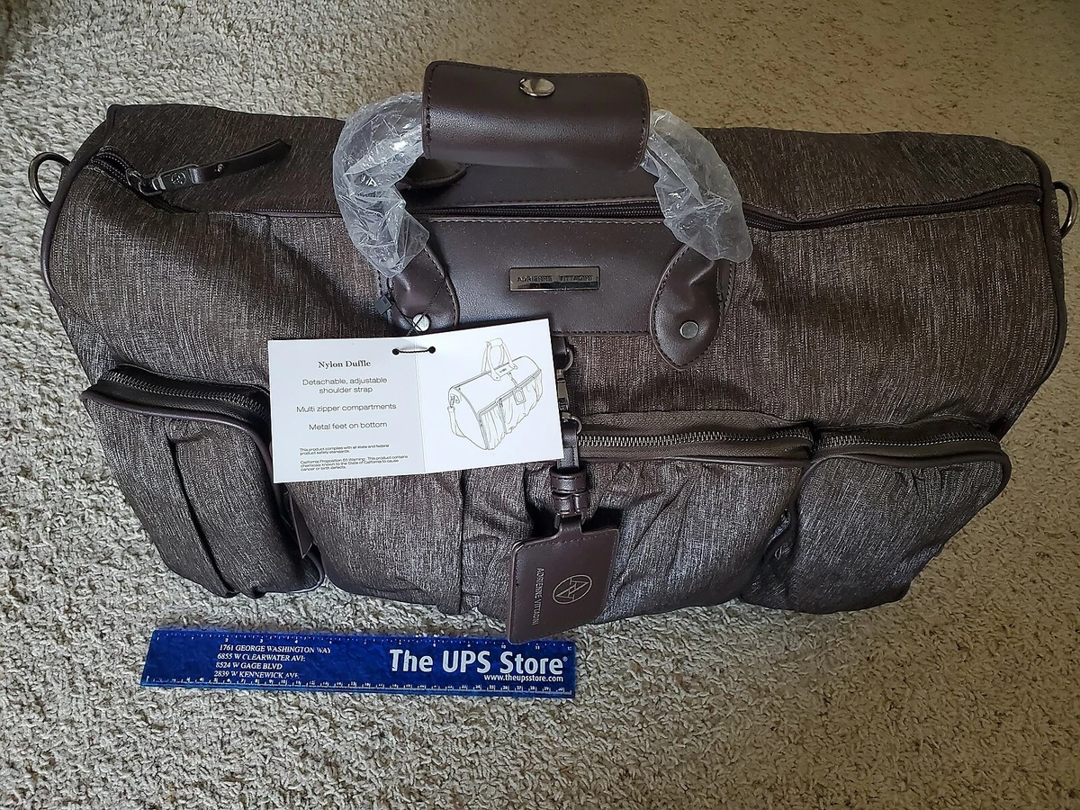 Adrienne Vittadini Nylon Duffle Brown Large Brand New