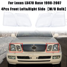 For Lexus LX470 1998-2007 Headlight Clear Lens Cover Housing+Seal Glue W/O Bulbs