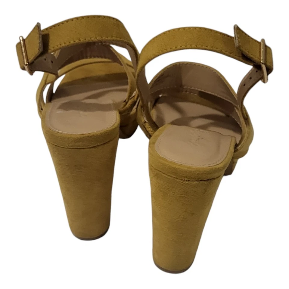 Charolette Russe, Mustard Colored 4" Heels Sandals, Vacation, Resort, Size 8 - Image 3 of 4