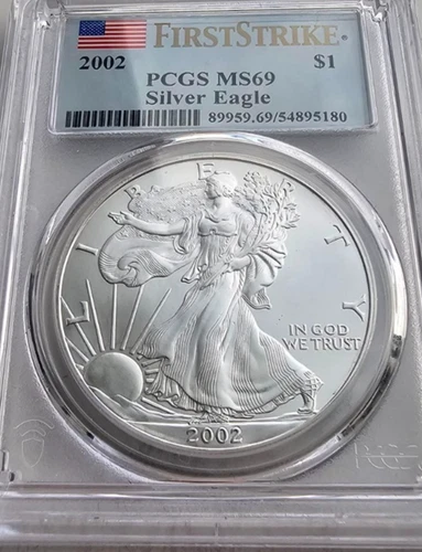2002  American Silver Eagle ASE S$1 PCGS MS69 MS-69 FIRST STRIKE FS !!!