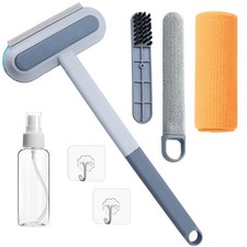 Window Screen Cleaning Brush Kit, Multifunctional Wet Dry Gray White