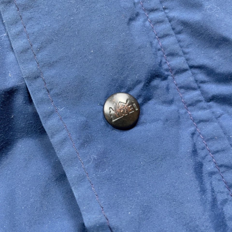 Chaqueta de lluvia de colección 1989 REI Gore-Tex azul con capucha para hombre grande Anorak Parka impermeable Foto 4 de 4