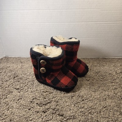 UGG Baby Toddler Knit Booties Buffalo Plaid Baby Size 0/1