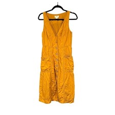 Maeve by Anthropologie Women's Mustard Yellow Front Button Jumper Dress Size 6