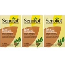 (3)Senokot Extra Strength Natural Vegetable Laxative 12 Tablets Each ex 1/2028