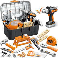 Kids Tool Set with Tool Box Electronic Toy Drill, Tool Play Toys