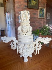 Vintage Chinese Resin Incense Burner With Dragon Handles 38cm Tall