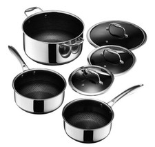 HexClad Hybrid Nonstick 6 Piece Pot Set – 8, 3 & 2 Qt Pots w/ Lids - BRAND NEW!
