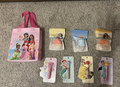 Disney Princess Scented Bath Bomb Multipack & Lip Gloss Set