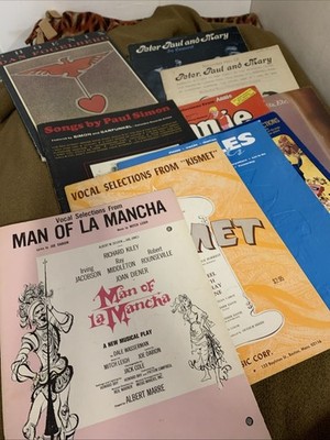 Vintage Song Book Lot Peter Paul Mary Beatles Fogelberg Paul Simon Annie Kismet