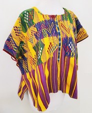 Vintage Ethnic Mayan GUATEMALAN HUIPIL Top Poncho Santo Domingo Xenacoj
