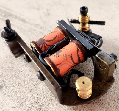 Old School Jensen Shader Tattoo Machine Orange Black Spider