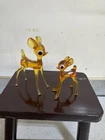 2 VINTAGE MURANO GLASS DEER FIGURES ART GLASS HAND BLOWN PIRELLI LAMPWORK