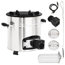 Stufa a Legna con Ventola USB Argento 35,5x26x28cm Acciaio Inox vidaXL