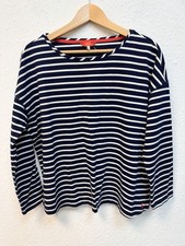 Navy White Stripe Classic Breton Top Joules Size 16 - NUN