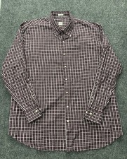 Peter Millar Button Up Dress Shirt Red Plaid Men  s Size XXL 2XL 100 Cotton