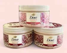 Dove Beauty Body Scrub Holiday Limited Edition- Frosted Cranberry 3.5oz SET OF 3