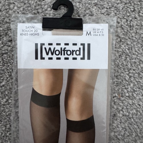 New & Sealed: Wolford SATIN TOUCH 20 Knee-Highs Stockings! Size Medium Marmor - Picture 2 of 4