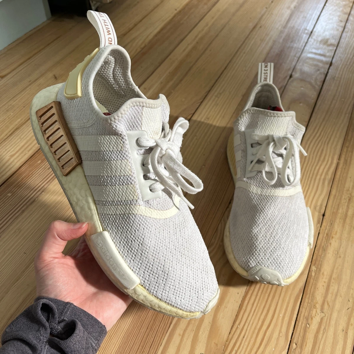 Adidas NMD_R1 White Copper W for sale | eBay