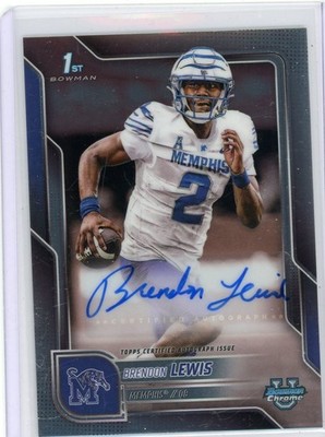 Brendon Lewis 2025 Bowman Chrome U 1st Auto Variation Memphis
