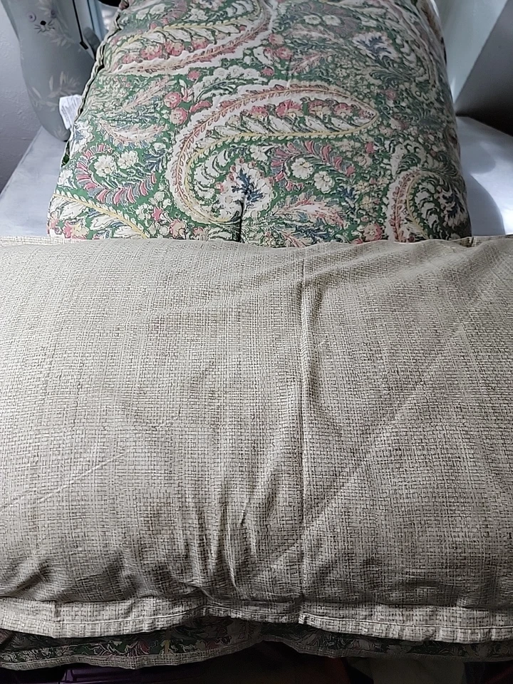 Ralph Lauren EE. UU. Paisley King Size Edredón y Fundas Almohada Verde Rosa Azul 3 Piezas Foto 2 de 4