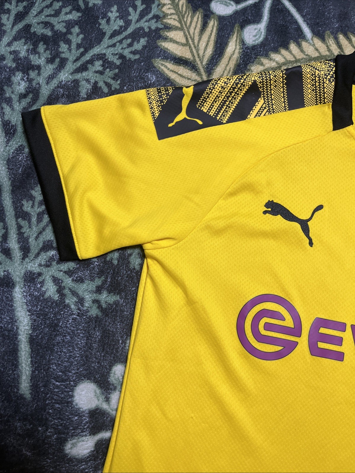 Youth XL Puma Dortmund Borussia BVB Yellow Evonik Soccer Jersey Kit Embroidered thumbnail 7