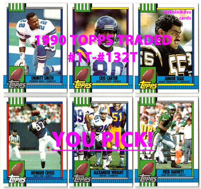 1990 Topps TRADED Football #1T-#132T Your Choice $2 or 2 Card Minimum YOU PICK!