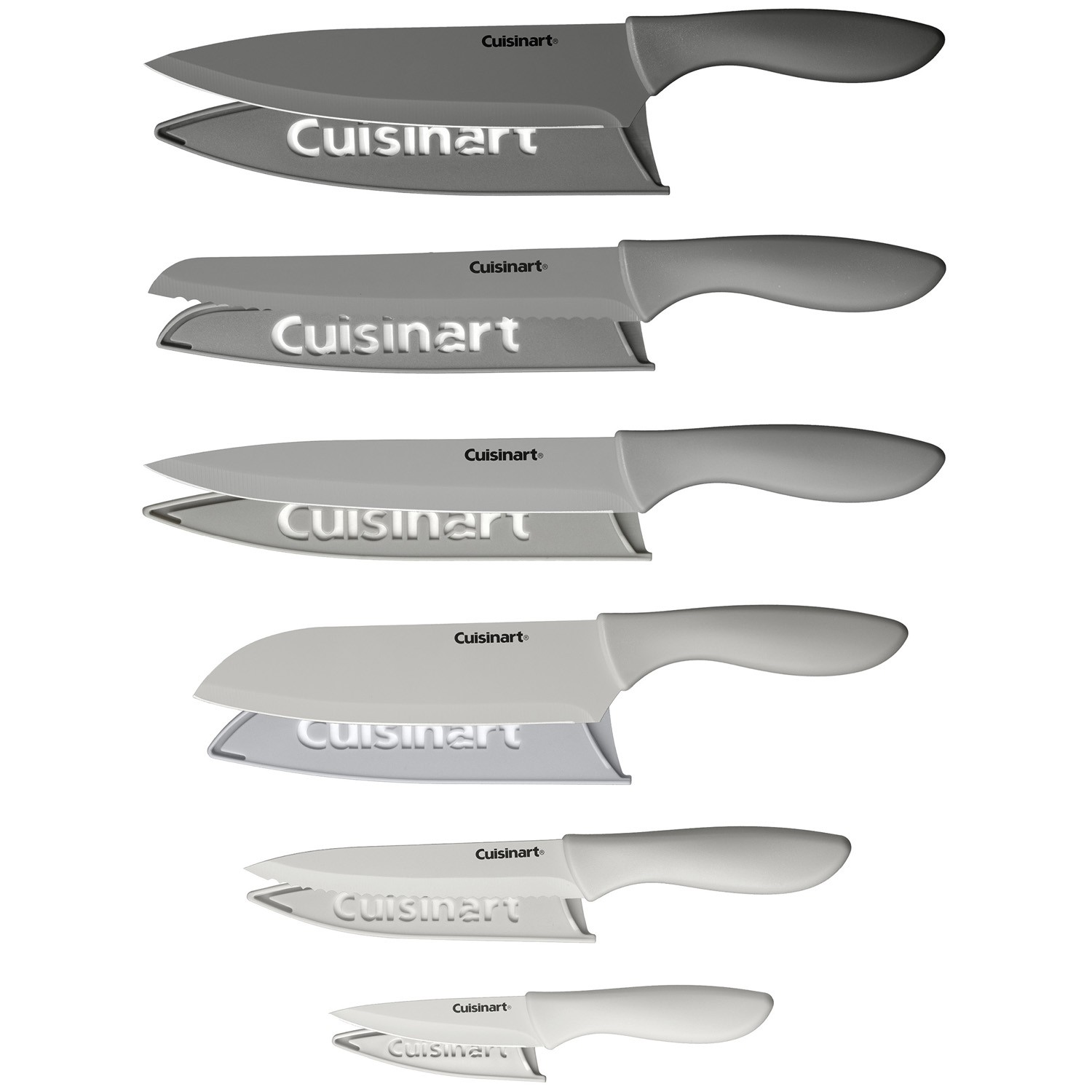 Набор серых ножей Cuisinart Advantage из 12 предметов с защитой лезвия C55-12PCG