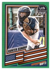 2026 Panini Stars & Stripes Prizm USA Baseball #65 Hunter Sundby Green