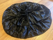 Vtg 80s Black Tiers Satin Skirt Crinoline Madonna Punk Goth Steampunk Coquette L