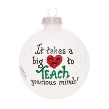Heart Gifts by Teresa – Teacher Big Heart Ornament – Hand Painted USA Made
