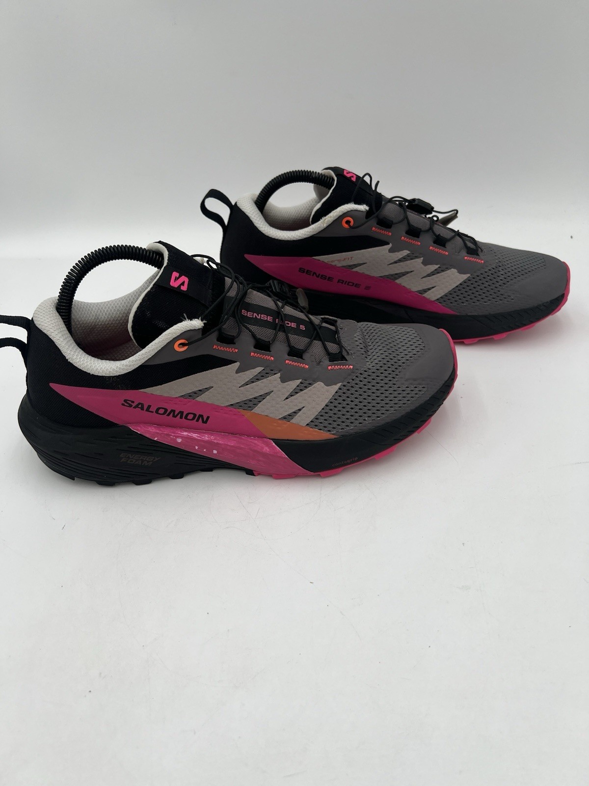 Scarpe da trail running Salomon Sense Ride 5 grigio rosa escursionismo donna taglia 9 5