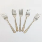 Vintage S. Kirk & Son Repousse Sterling Silver Salad Forks Anne 40's Mono 167g