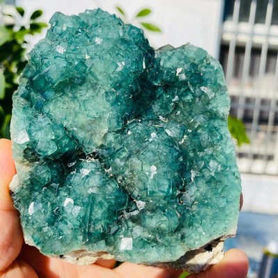360g NATURAL Green Cube FLUORITE Quartz Crystal Cluster Mineral Specimen