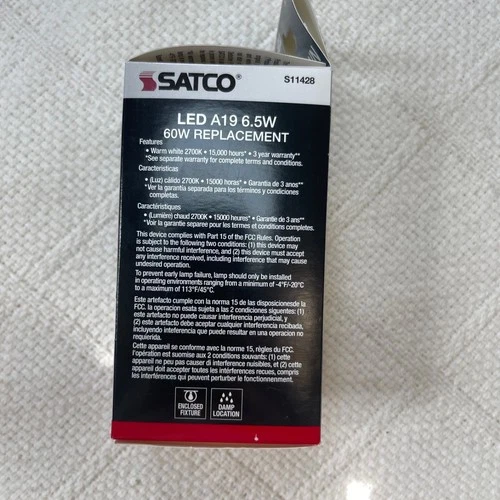 Dusk to Dawn 60W Equivalent LED Bulb Satco S11428 Incandescent Style Bulb 6.5W - Picture 2 of 4