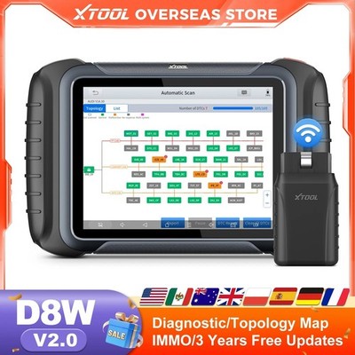 XTOOL D8W BT V2.0 OBD2 Scanner mit ECU Codierung, CANFD, DOIP & 42+ Reset