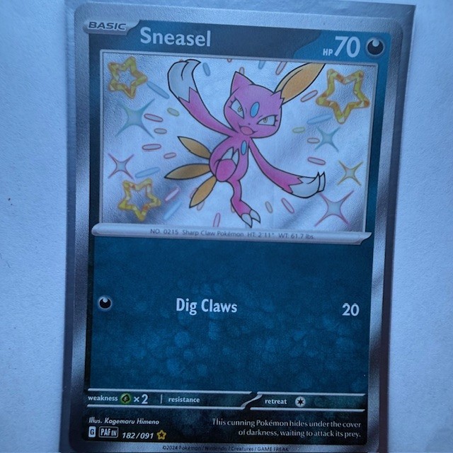Sneasel Shiny Rare SV: Paldean Fates 182/091 NM