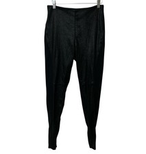 RALPH LAUREN Black Label Women Sz 8 Lamb Leather Leggings Pants Black Zip Ankle