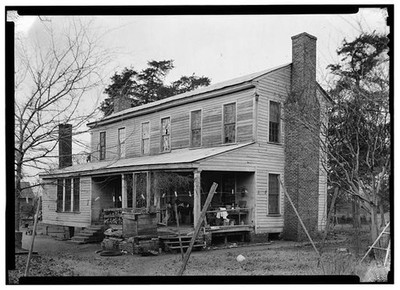 Historic American Buildings Survey 1900s Two-Story Farmhouse Porch Chimney