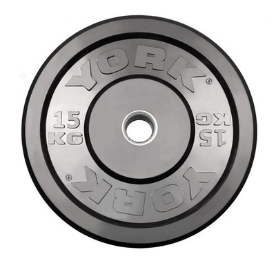 York Barbell Rubber Training Bumper Plate   Olympic Weight Plates with 2''