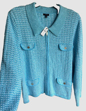 NWT 159 TALBOTS COTTON BLEND ZIP FRONT CARDIGAN PLUS SIZE 3X